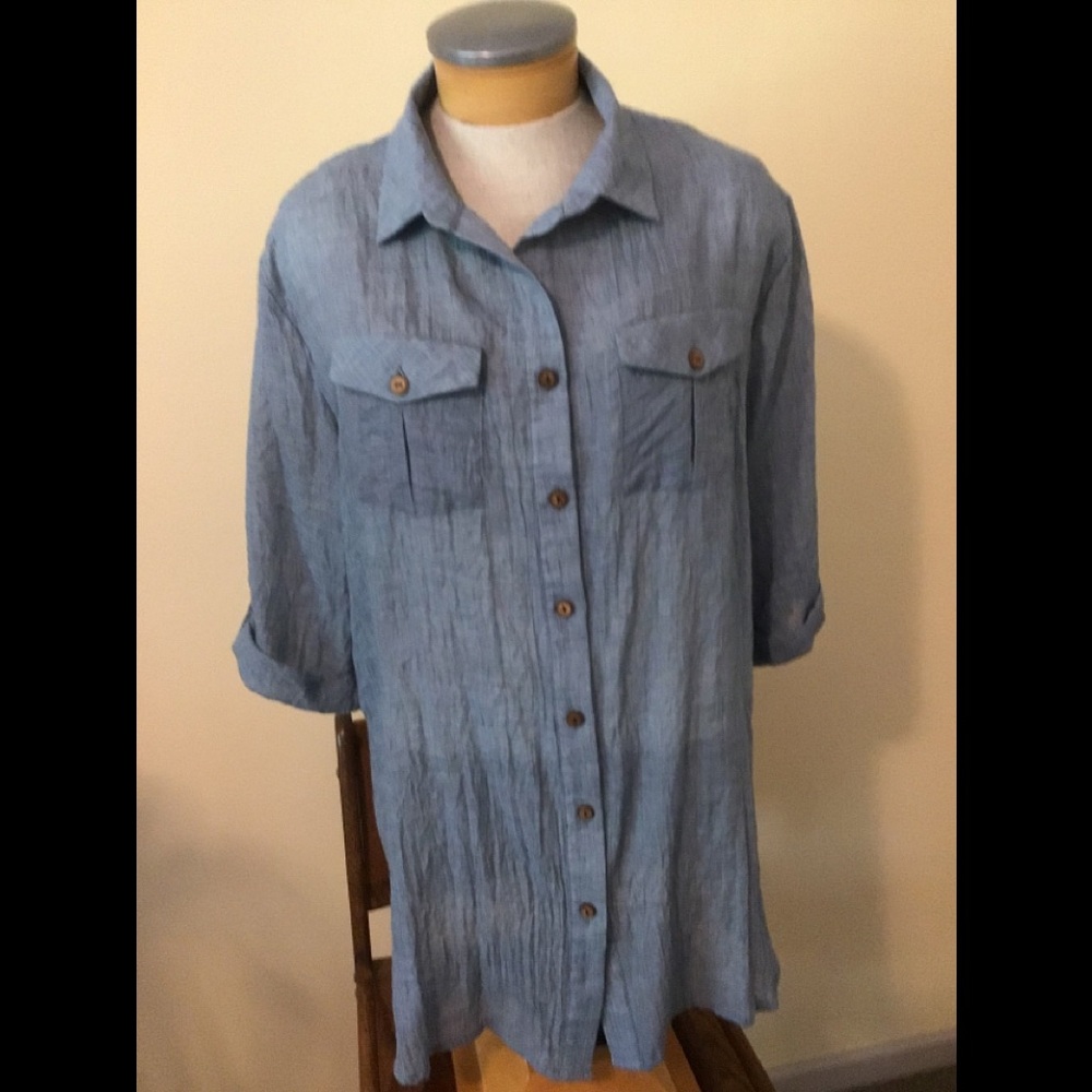 Plus Swim Wear Cover Light Denim Color